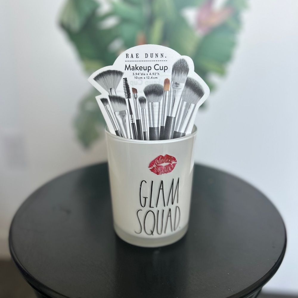 Rae Dunn White Glam Squad Makeup Cup